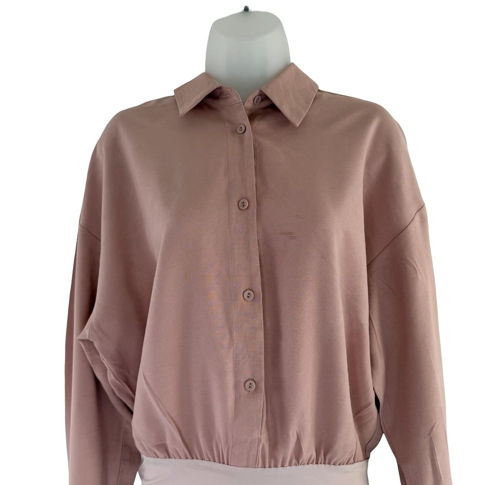 The‎ Sei Bodysuit Shirt Womens 4 Pink Button Down Collared Long Sleeve Blouse